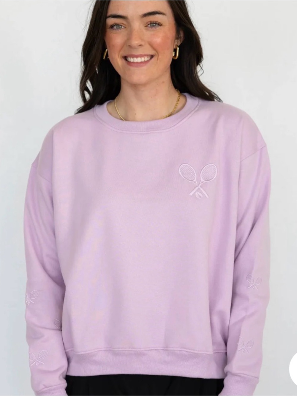 Courtlife Pale Pink Tennis Sweatshirt - size 0 (extra small)